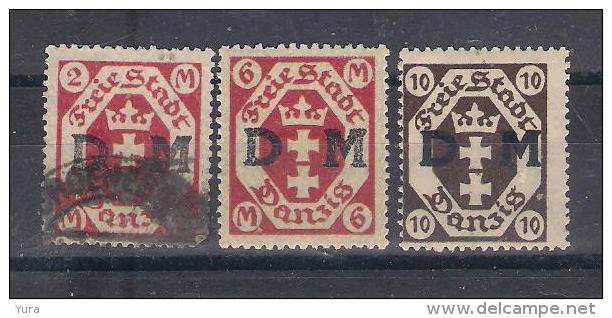 Germany-Danzig 3 Different Used, Mint    (a2p14) - Dienstzegels