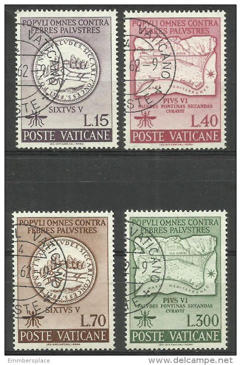 Vatican - 1962 Malaria Eradication Set Of 4 Used  SG 370-3  Sc 326-9 - Oblitérés