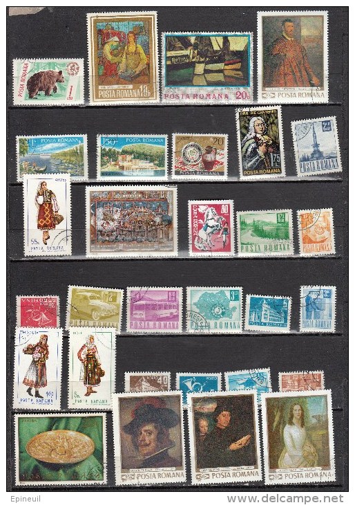 ROUMANIE LOT DE 30 TIMBRES OBLITERES DIFFERENTS - Sonstige & Ohne Zuordnung