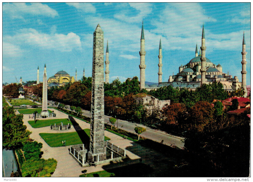 ISTAMBUL   SULTAN  AHMET MOSQUE AND ST. SOPHIA         (VIAGGIATA) - Turchia