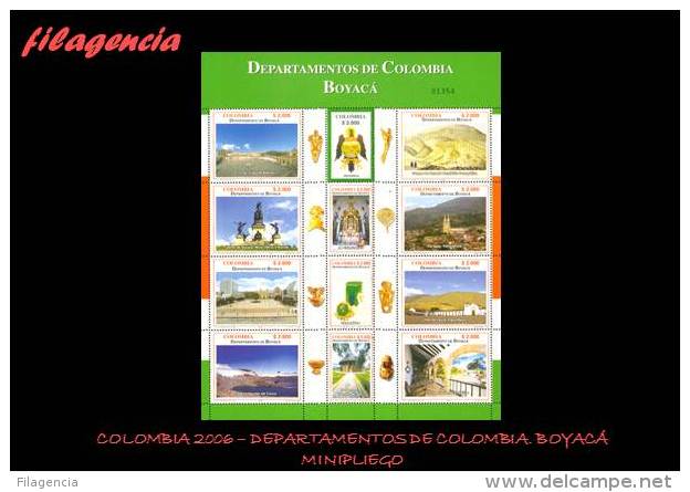 AMERICA. COLOMBIA MINT. 2006 DEPARTAMENTOS DE COLOMBIA. BOYACÁ. MINIPLIEGO - Colombie