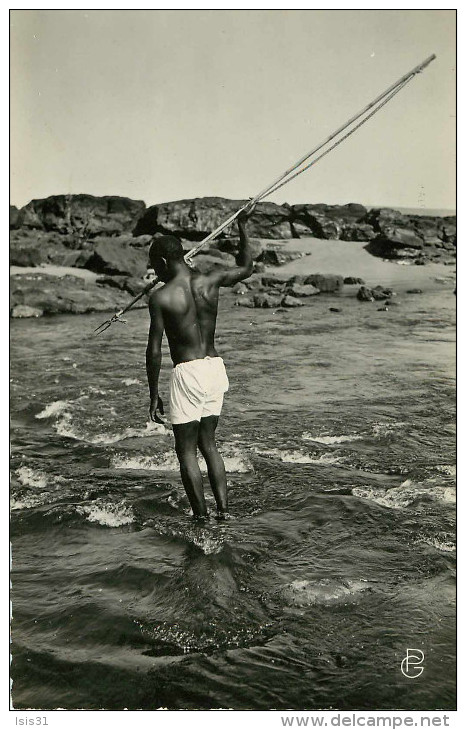 Afrique - Soudan Français - Pêcheur - Pêche Au Harpon Dans Les Rapides Du Niger - Semi Moderne Petit Format - Bon état - Soudan