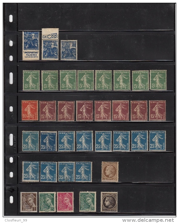 Vieux Timbres De France, Neufs, Depuis 1900 Environ. Non Répertoriés Par Le Vendeur. CF Description - Collections (sans Albums)