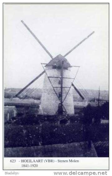 HOEILAART (Vlaams-Brabant) - Molen/moulin - Blauwe Prentkaart Ons Molenheem V.d. Verdwenen Stenen Molen (naar Oude Foto) - Hoeilaart