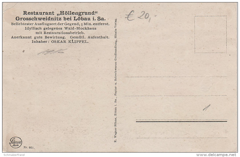 AK Löbau Grossschweidnitz Restaurant Höllengrund Gasthaus Bei Lawalde Niedercunnersdorf Dürrhennersdorf Schweidnitz - Grossschweidnitz