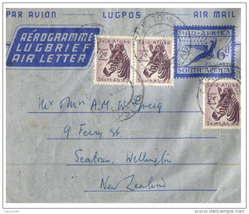 (333) South Africa To New Zealand Aerogramme - 1950's - Unclassified