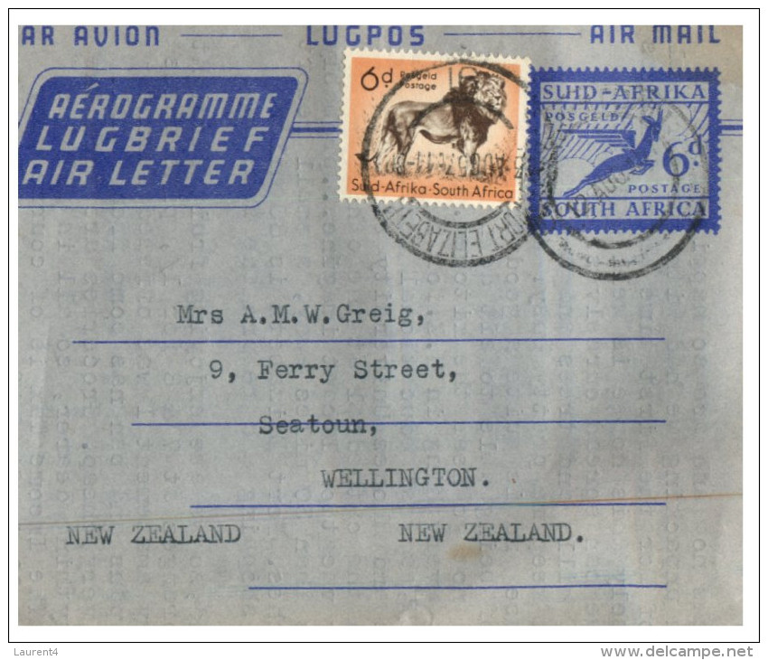 (333) South Africa To New Zealand Aerogramme - 1950´s - Unclassified