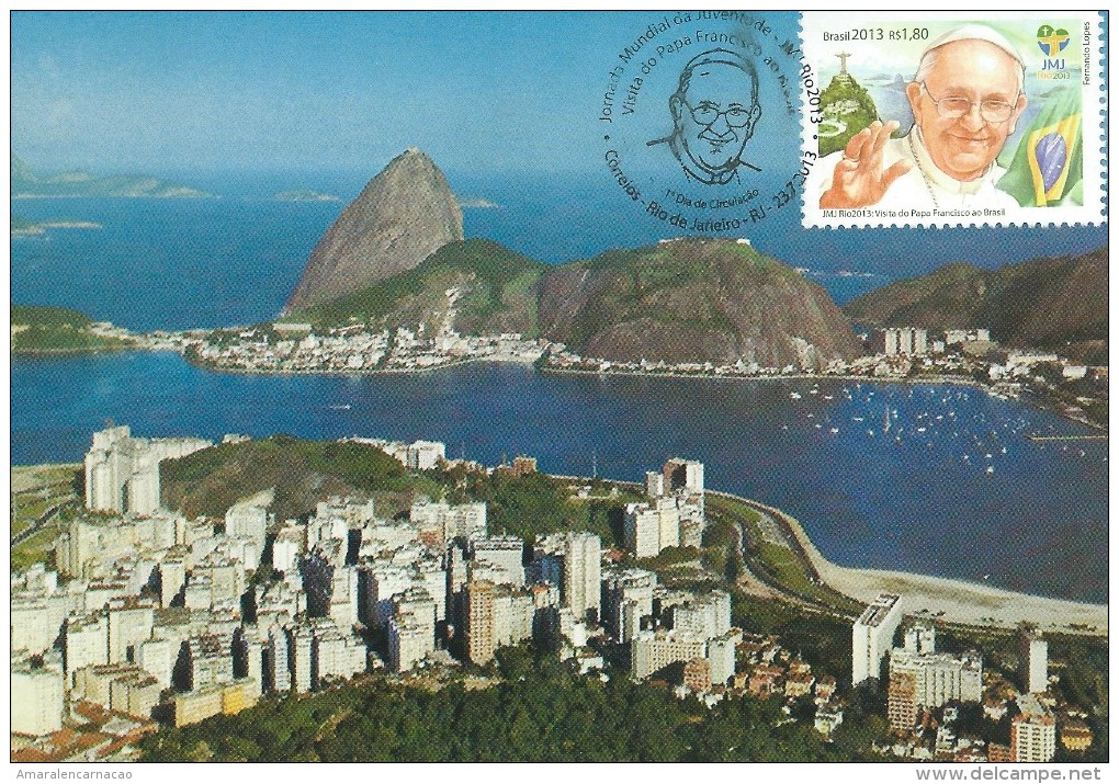 CARTE MAXIMUM MAXICARD - MAXIMUMKARTE - MAXIMUM CARD - BRÉSL /BRAZIL - VISIT DU PAPE FRACISCO AU RIO DE JANEIRO - Cartes-maximum