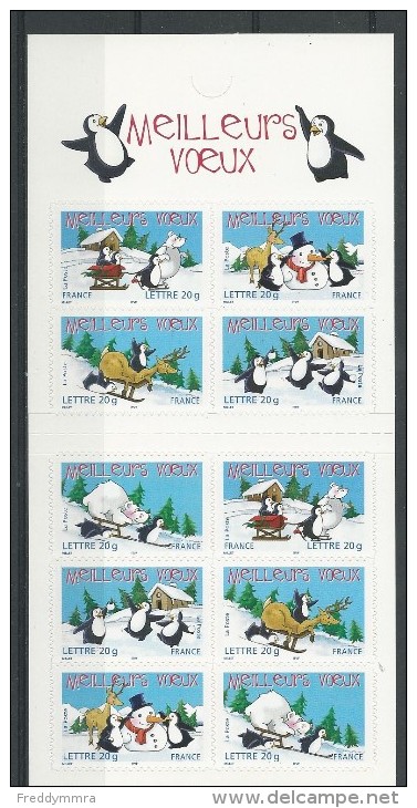 France: 3853/ 3857 En Carnet  **  (manchots Et Renne) - Pingouins & Manchots