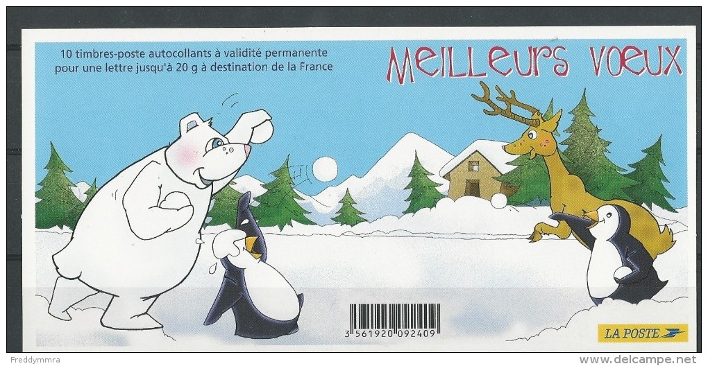 France: 3853/ 3857 En Carnet  **  (manchots Et Renne) - Pingouins & Manchots