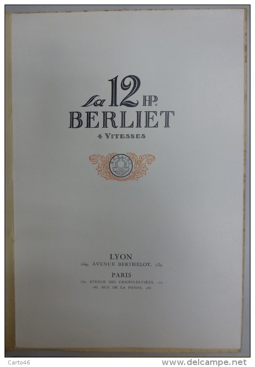 Dépliant Publicitaire Pour La BERLIET 12 HP 4 Vitesses - Publicités