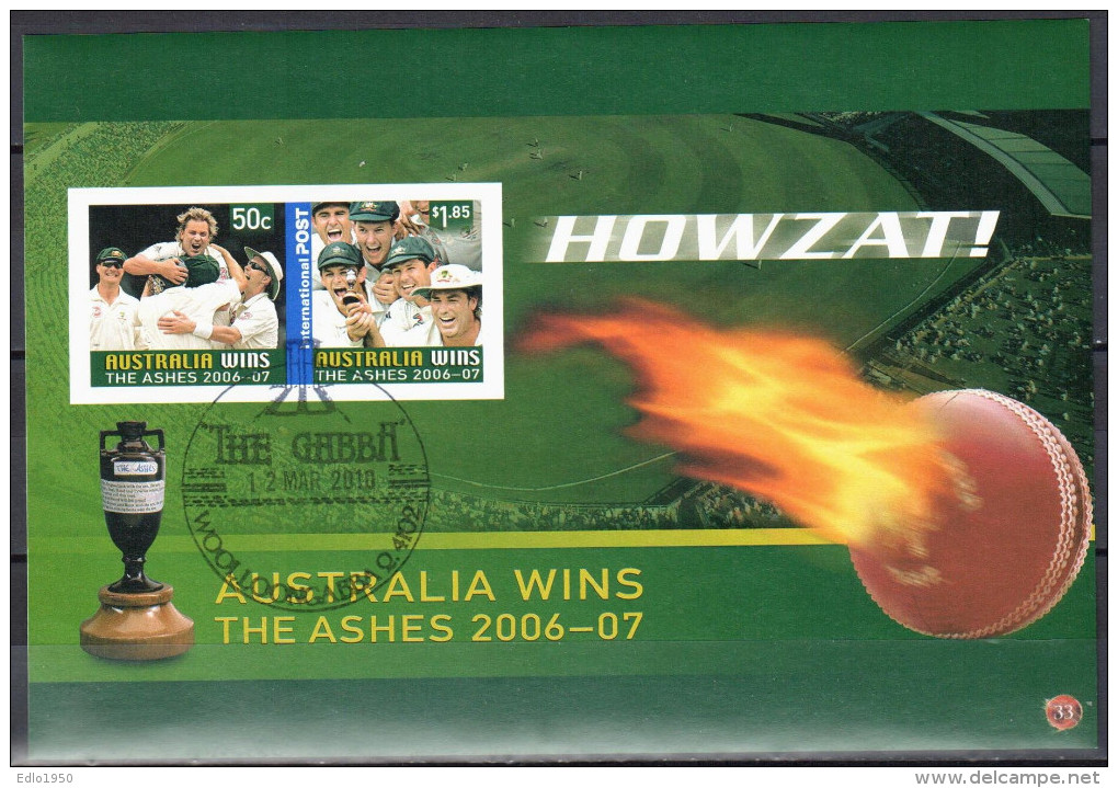 Australia 2007  Australia Wins The Ashes - Imperf M/S - Used - Blocks & Kleinbögen