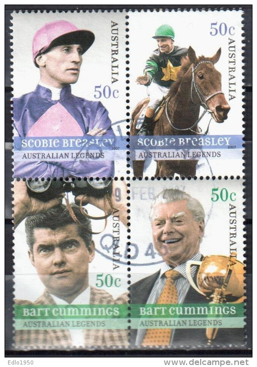 Australia 2007  Racing Legends - Mi.2755-58 - Block Of 4 - Used - Used Stamps