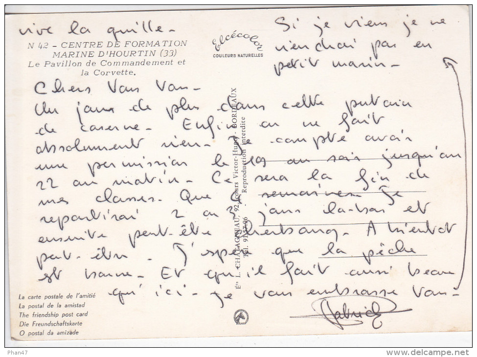 HOURTIN (33-Gironde), Caserne, Centre De Formation Maritime, Pavillon De Commandement Et La Corvette, Bateau, Ed. Elcé - Autres & Non Classés