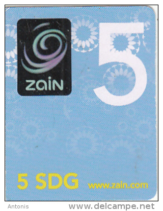 SUDAN - Zain Mini Prepaid Card 5 SDG, Exp.date 23/12/14, Used - Sudan