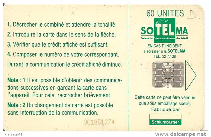 CARTE-PUCE-AFRIQUE-MALI-SC7 SCHLUM-SOTELMA-DJENNE-TBE- - Mali