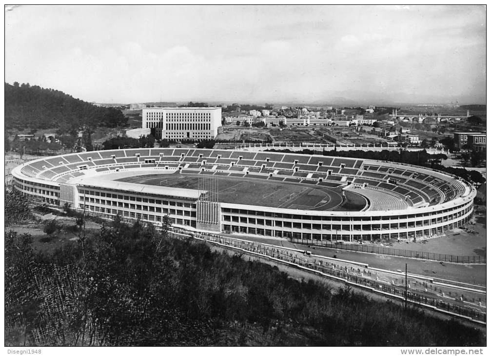 03281 "ROMA - STADIO DEI CENTOMILA " ANIMATA. CARTOLINA POSTALE - SPEDITA 1953. - Stadien & Sportanlagen