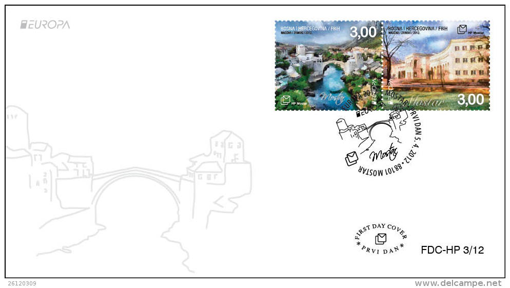 Europa Cept 2012 Bosnia And Hercegovina FDC - Bosnia Herzegovina