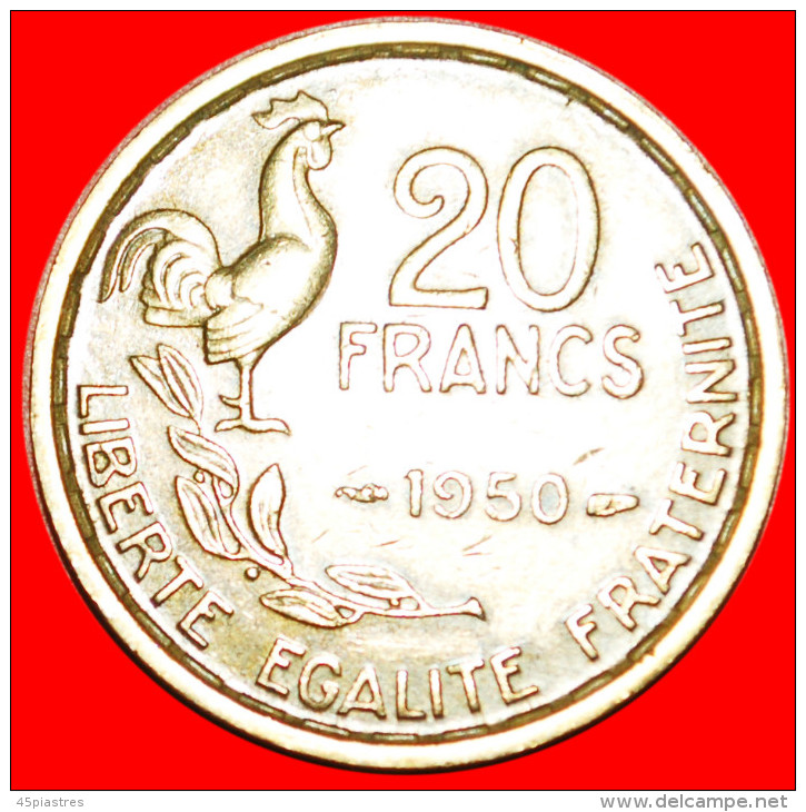 *• 4 PLUMES!!!&#9733;FRANCE&#9733;  20 FRANCS 1950!  LOW START&#9733; NO RESERVE! - Autres & Non Classés