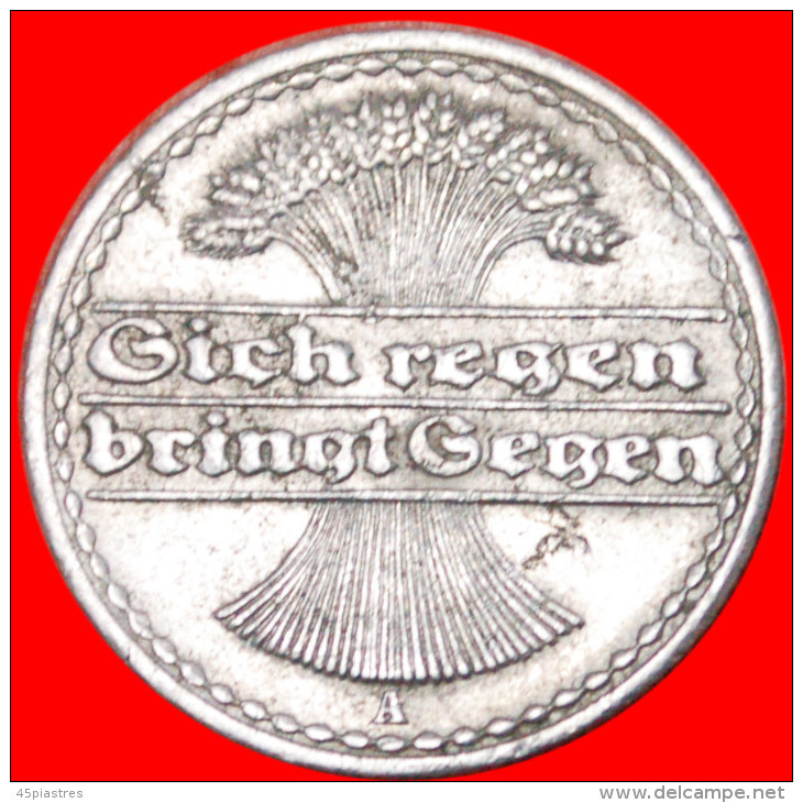 * WHEAT SHEAF★ GERMANY★ 50 PFENNIG 1921A! LOW START&#9733;NO RESERVE! - 50 Rentenpfennig & 50 Reichspfennig