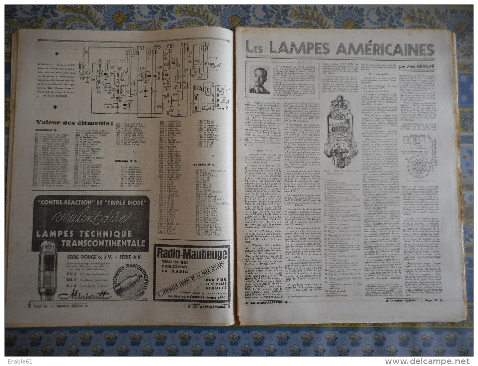 LE HAUT PARLEUR 07/11/ 1937 NUMERO SPECIAL CONSACRE A LA LAMPE DE TSF LAMPES FRANCAISE AMERICAINE - Other & Unclassified