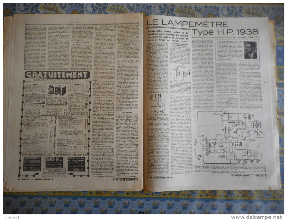 LE HAUT PARLEUR 07/11/ 1937 NUMERO SPECIAL CONSACRE A LA LAMPE DE TSF LAMPES FRANCAISE AMERICAINE - Other & Unclassified