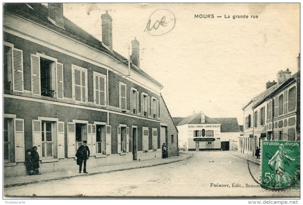 CPA 95  MOURS LA GRANDE RUE 1910 - Mours