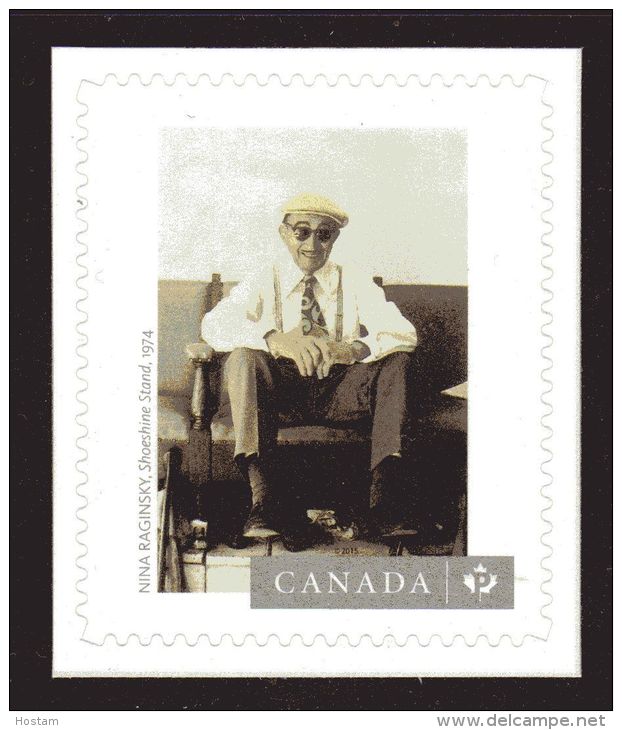 CANADA, 2015 # 2820 , CANADIAN PHOTOGRAPHY : SHOESHINE STAND,  "P" STAMP  FROM BOOKLET - Francobolli (singoli)