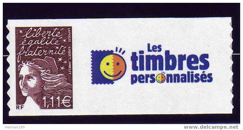 TIMBRE PERSONNALISE ADHESIF N° 3729C** AVEC VIGNETTE TIMBRES PERSONALISES NEUF LUXE - Autres & Non Classés