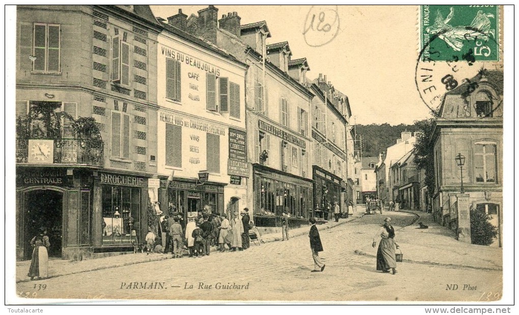 CPA 95 PARMAIN LA RUE GUICHARD 1909 - Parmain