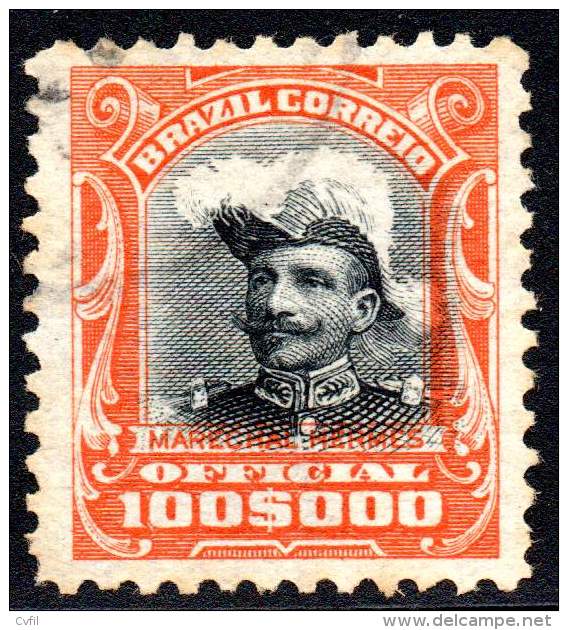 BRAZIL 1913 - The 100$000 Of The 2nd Official Set, Very Fine Used - Service