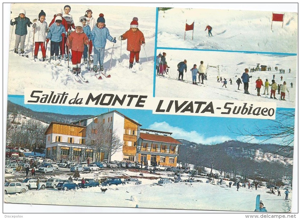 K3360 Subiaco (Roma) - Saluti Da Monte Livata - Auto Cars Voitures / Viaggiata 1964 - Altri & Non Classificati