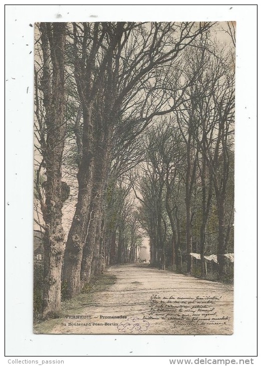 Cp , 78 , VERNEUIL , Promenades Du Boulevard Jean BERTIN , Dos Simple , Voyagée 1904 - Verneuil Sur Seine