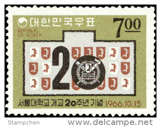 1966 South Korea 20th Anniversary Of The Seoul National University Stamp - Other & Unclassified