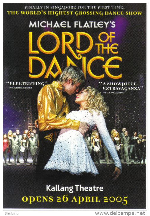 15H : World Highest Dance Show Poster Postcard "Lord Of The Dance" By Michael Flatley - Posters On Cards