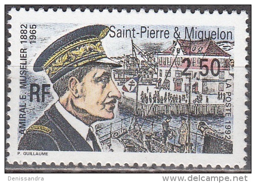 Saint-Pierre Et Miquelon 1992 Yvert 558 Neuf ** Cote (2017) 1.60 Euro Amiral Muselier - Neufs