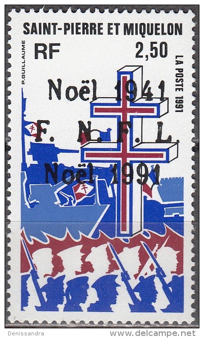 Saint-Pierre Et Miquelon 1991 Yvert 554 Neuf ** Cote (2015) 1.30 Euro Noël - Neufs