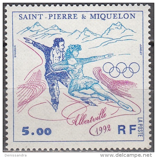 Saint-Pierre Et Miquelon 1992 Yvert 559 Neuf ** Cote (2015) 2.30 Euro Jeux Olympiques Albertville Couple De Patineurs - Neufs