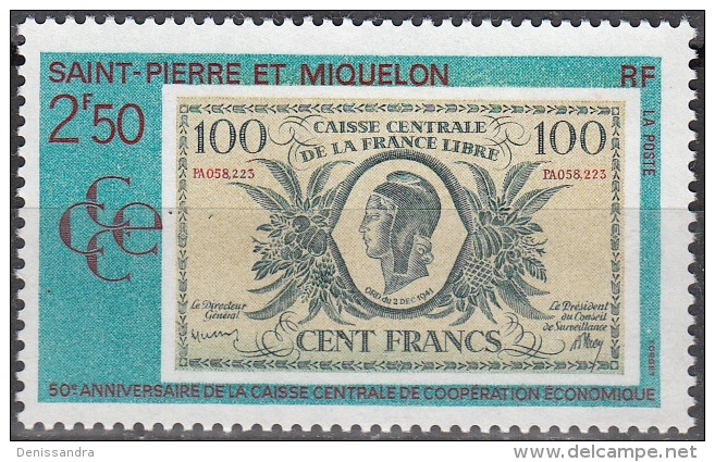 Saint-Pierre & Miquelon 1991 Michel 628 Neuf ** Cote (2007) 1.40 Euro 50 Ans Caisse Centrale De Cooperation Economique - Neufs