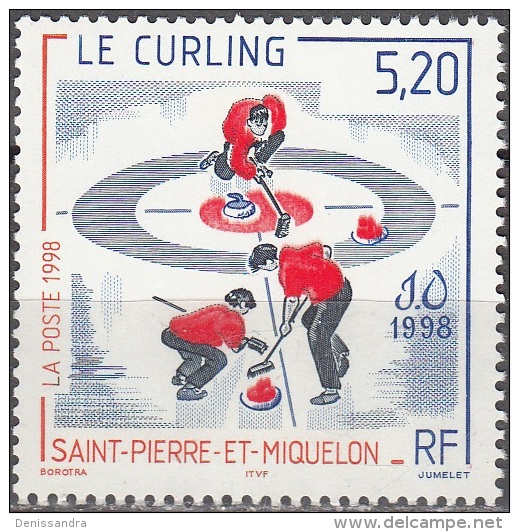 Saint-Pierre Et Miquelon 1998 Yvert 670 Neuf ** Cote (2015) 2.60 Euro Jeux Olympiques Nagano Curling - Neufs