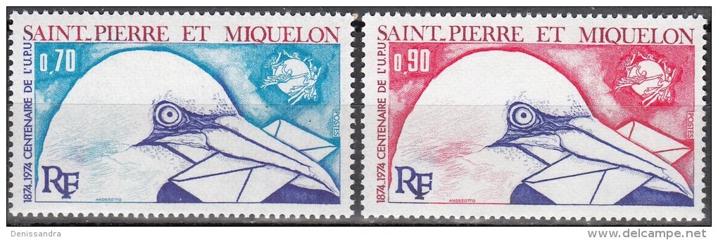 Saint-Pierre Et Miquelon 1974 Yvert 434 - 435 Neuf ** Cote (2015) 15.00 Euro Centenaire De L'UPU - Nuevos