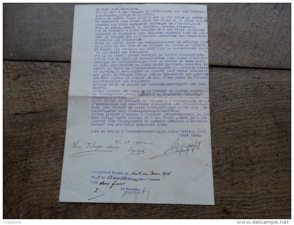 Document Concernant La Brasserie DEHASPE De Houdeng-Aimeries De 1925 - Factures