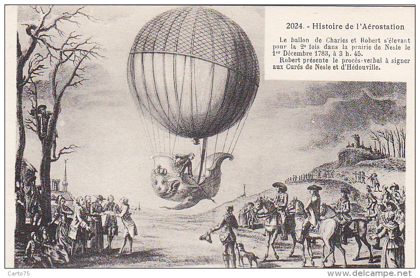 Aviation - Histoire - Ballon Montgolfière - Nesle - Dirigibili