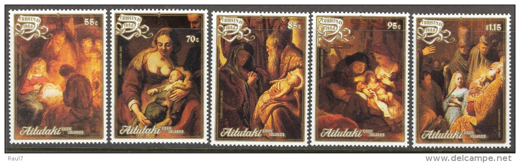 AITUTAKI 1988 - Noël 1988, Peintures De Rembrandt - 5v Neufs // Mnh CV €17,50 - Aitutaki