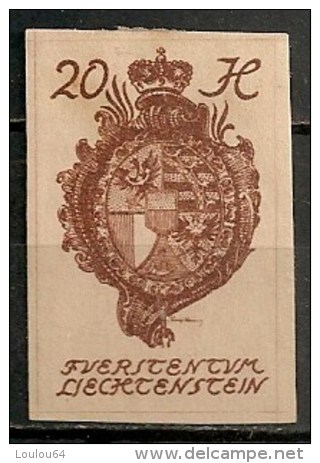 Timbres - Liechtenstein - 1920 - 20 H. - Non Dentelé - - Neufs