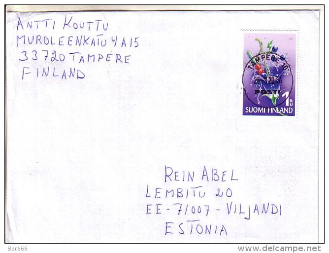 GOOD FINLAND Postal Cover To ESTONIA 2014 - Good Stamped: Flower / Fruits - Brieven En Documenten