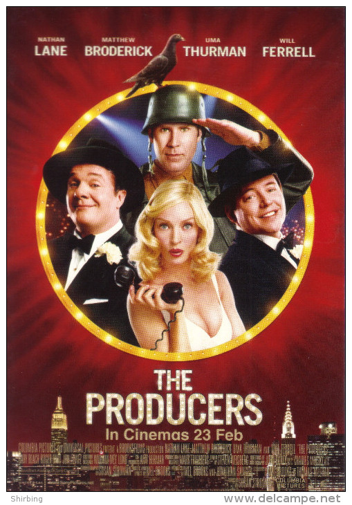 15J : Movie Film Poster Postcard " The Producers" Nathan Lane, Matthew Broderick, Uma Thurman - Posters On Cards