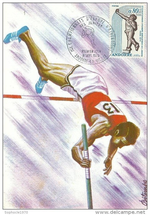 ANDORRE LA VIEILLE - 1970 - Championnats D'Europe D'athlétisme - Cartes-Maximum (CM)