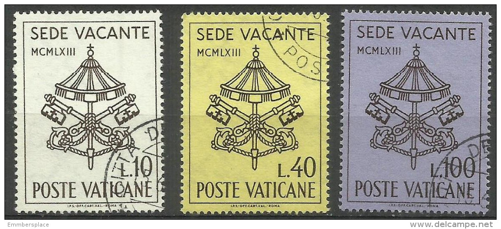 Vatican - 1963 Keys Of St Peter Set Of 3 Used  SG 406-8  Sc 362-4 - Oblitérés