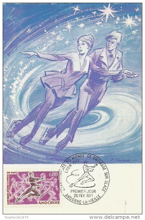 ANDORRE LA VIEILLE - 1971 - Championnat Du Monde De Patinage Sur Glace - Cartes-Maximum (CM)